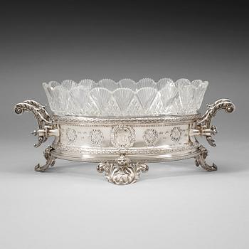 428. A Swedish Royal 19th century silver jardiniere, C.G. Hallberg, Stockholm 1897.