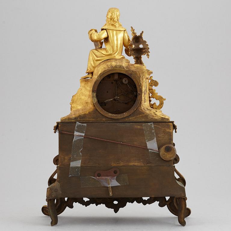 A neo rococo mantle clock, late 19h Century.