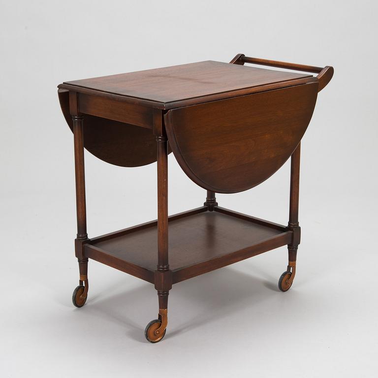 A drop-leaf tea trolley from the latter half of the 20th century.