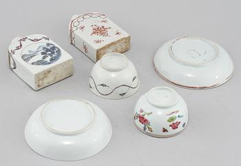 PARTI PORSLIN, 11 delar, Kina, 1700-tal.