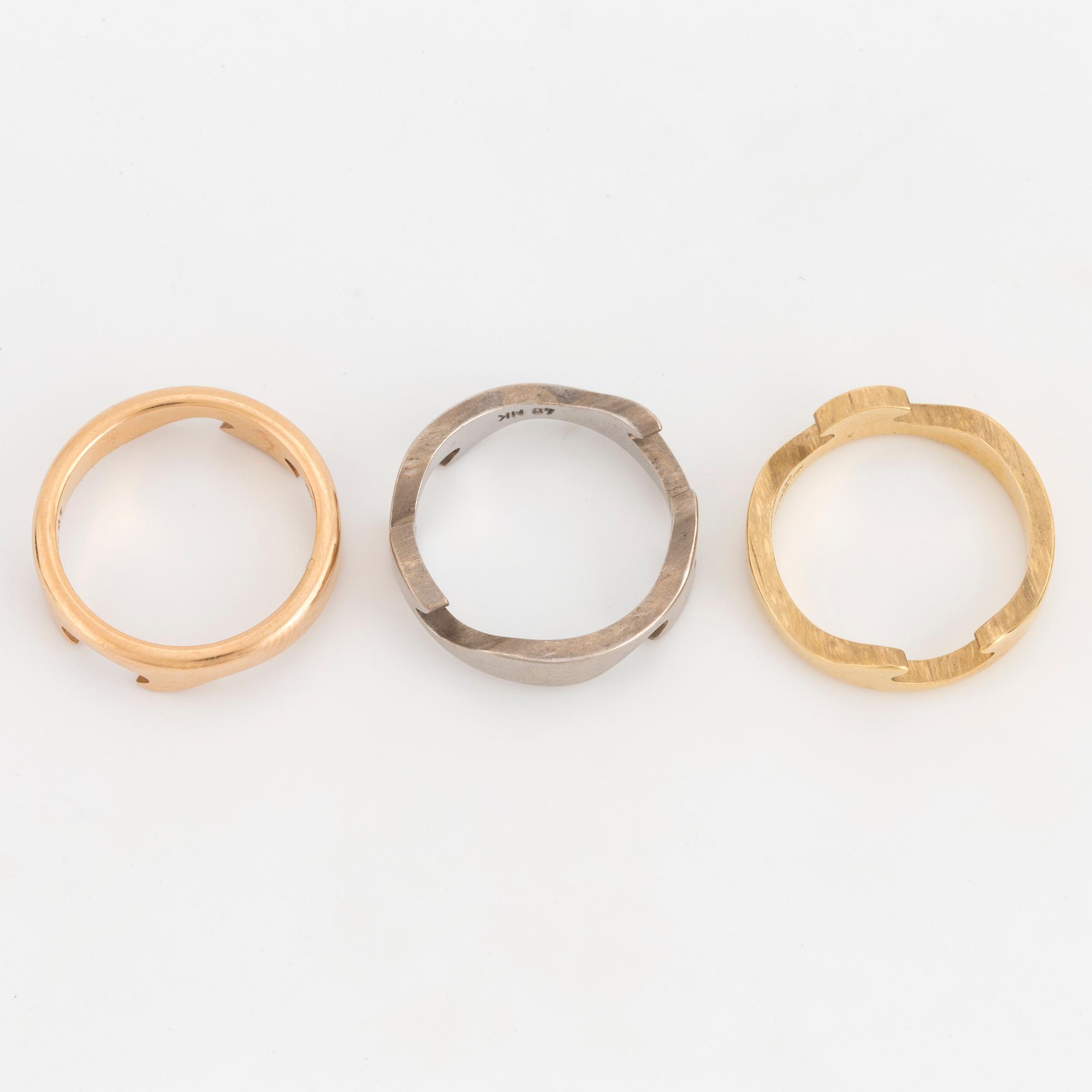 A three part 'Fusion' ring by Nina Koppel for Georg Jensen.