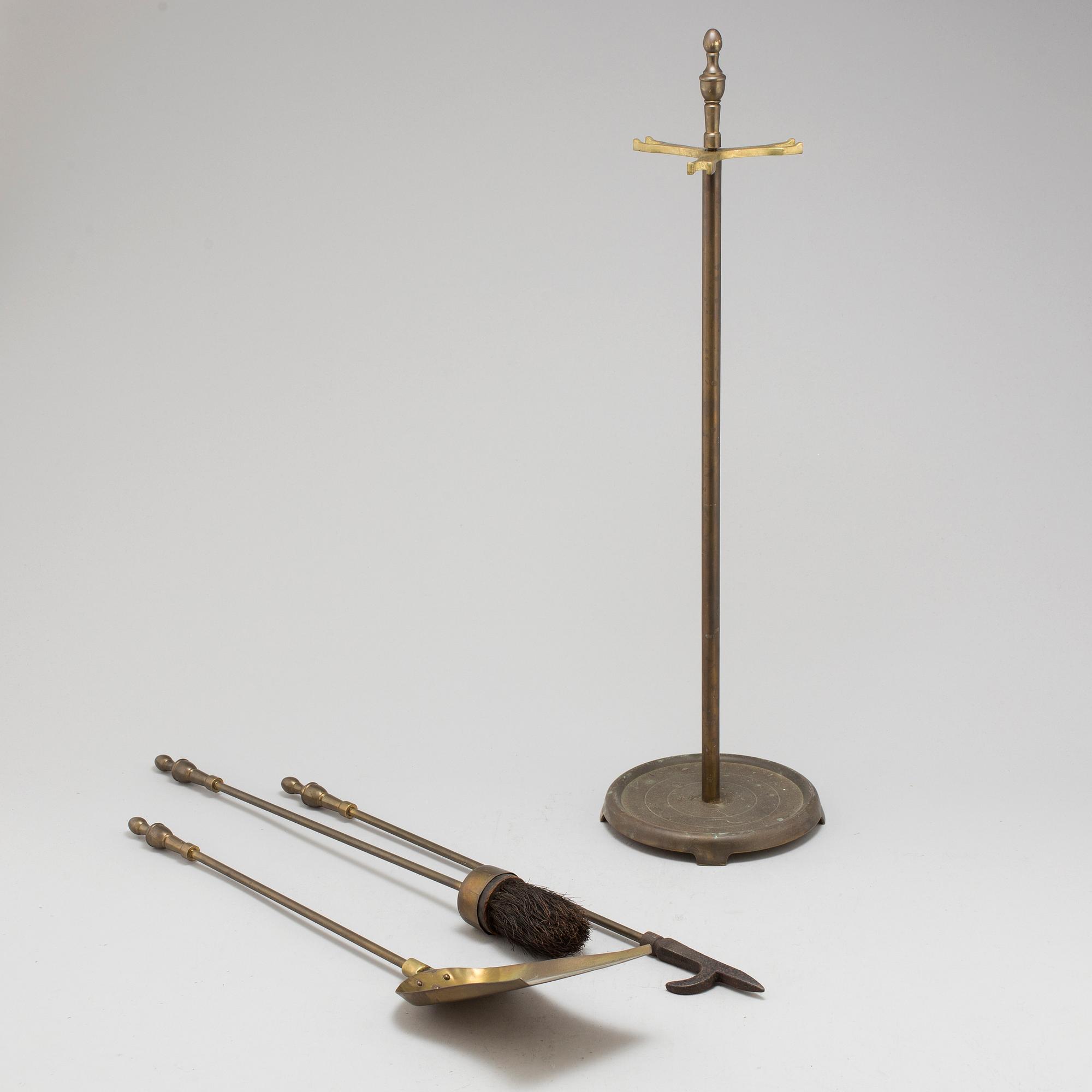 A brass firestand, 20th century.
