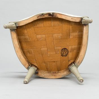 A Gustavian armchair by Johan Erik Höglander, master in Stockholm 1777-1813. Signed IEH.