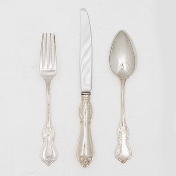 C.G. Hallberg, bestickuppsättning, 36 delar, silver, Stockholm 1951-1952.