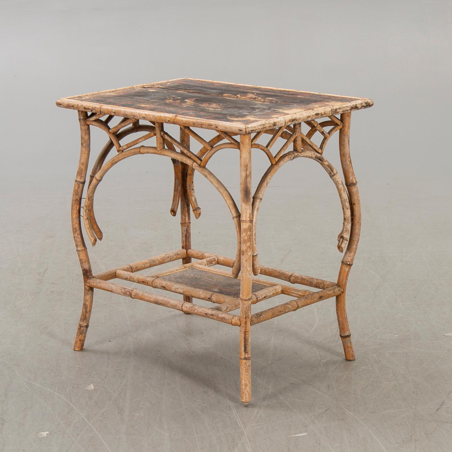 A set of sofa, table and armchairs, bamboo, first part of the 20th century.