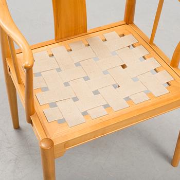 A Hans J Wegner 'Kinastolen' armchair, Fritz Hansen, Denmark 1971.