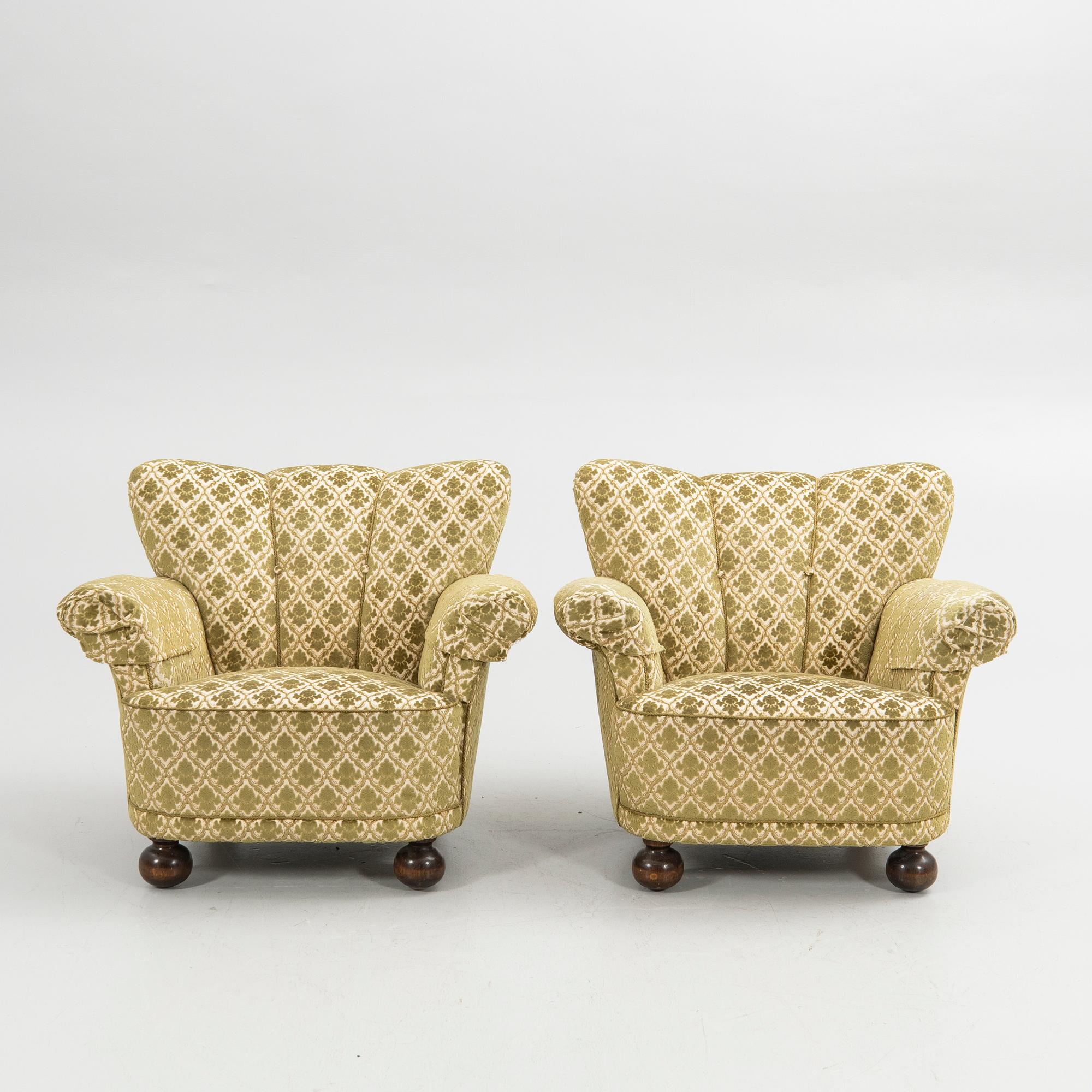 Fåtöljer, ett par, Swedish Modern, 1940-tal.