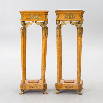 Pedestals, a pair, Empire style, around the year 2000.