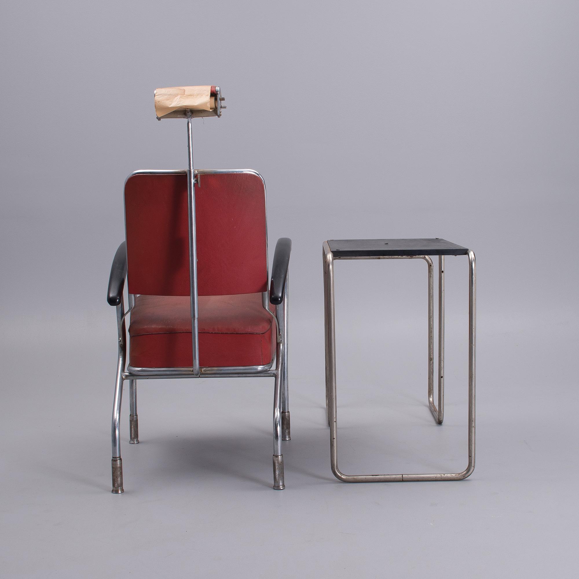 BARBERARSTOL samt BORD, 1930-tal.