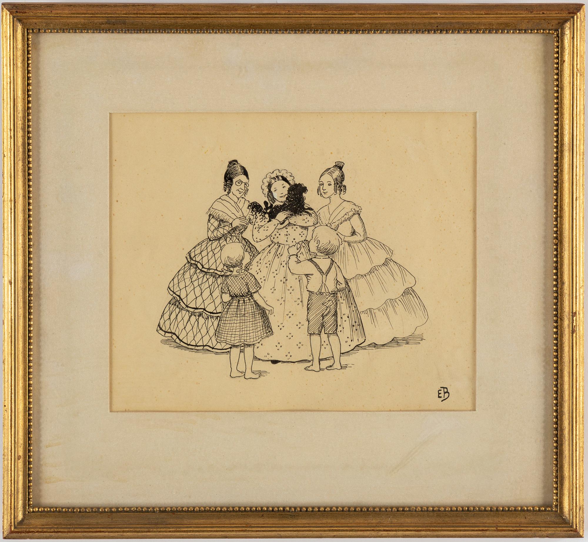 ELSA BESKOW, ink on paper, signed.