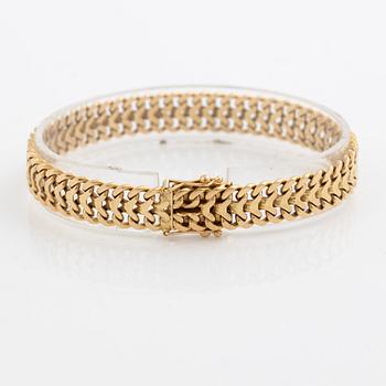 Arm bracelet, 18K gold, fishbone link.