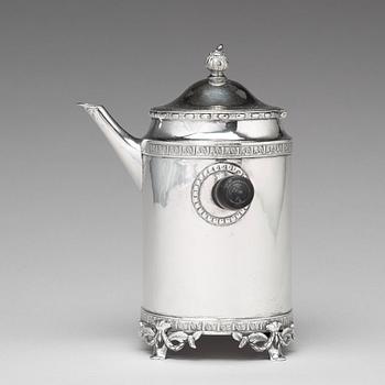 A Swedish 18th century silver coffee-pot, mark of Stephan Halling, Orebro 1784.