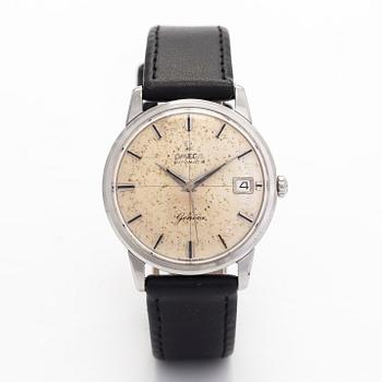Omega, Geneva, "Cursive Genève", wristwatch, 34 mm.