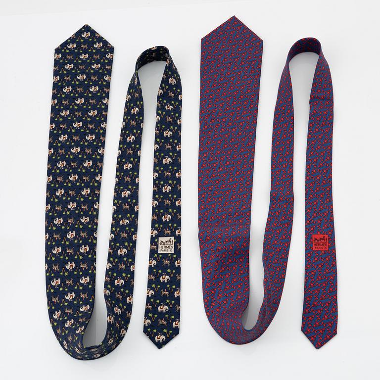 Hermès, slipsar, 2 st.