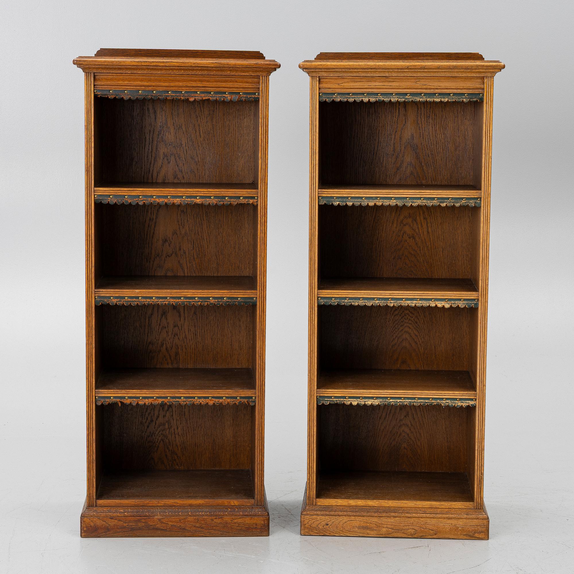 Bookcases, a pair, early 20th century.