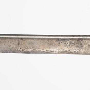 Sabre, Swedish, 1859 pattern for infantry officer, with scabbard.