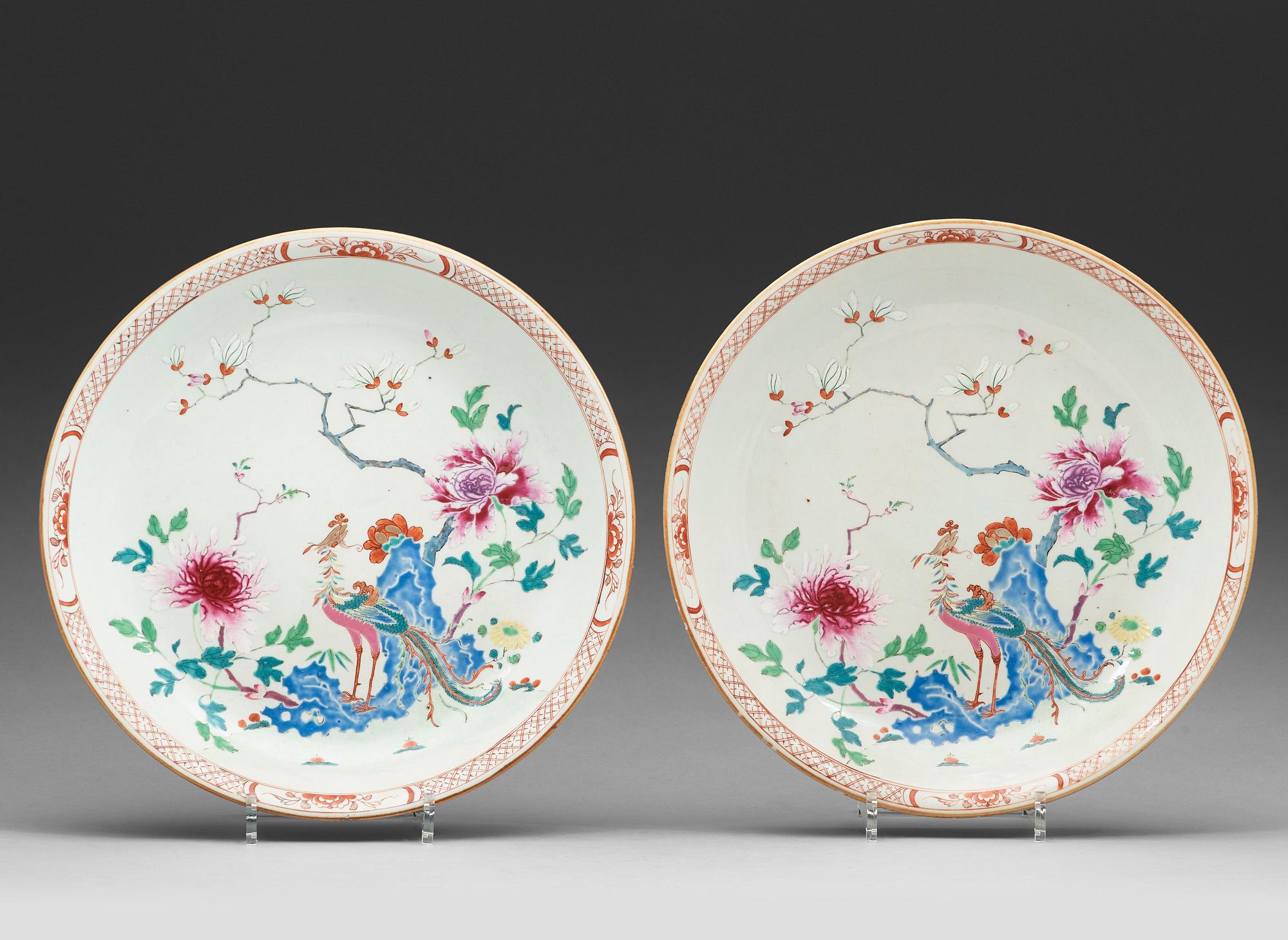 A pair of famille rose serving dishes, Qing dynasty, Qianlong (1736-95).