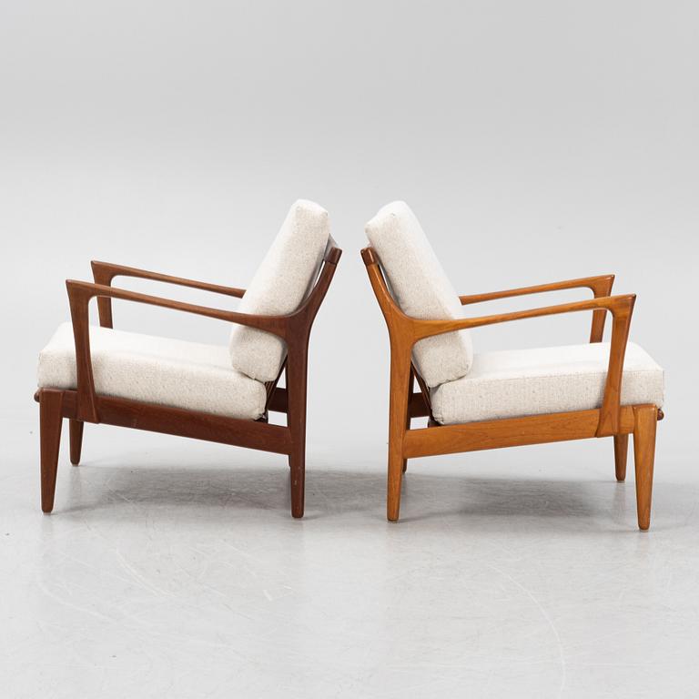 Bertil Fridhagen, a pair of 'Kuba' teak easy chairs, Bröderna Andersson, Ekenäs.