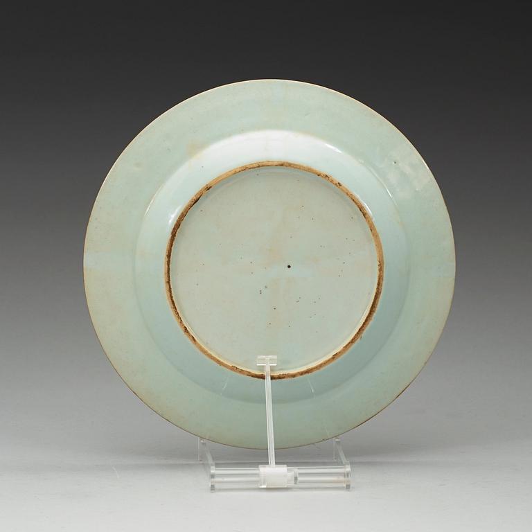 TALLRIK, porslin. Qing dynastin, Qianlong (1736-1795).