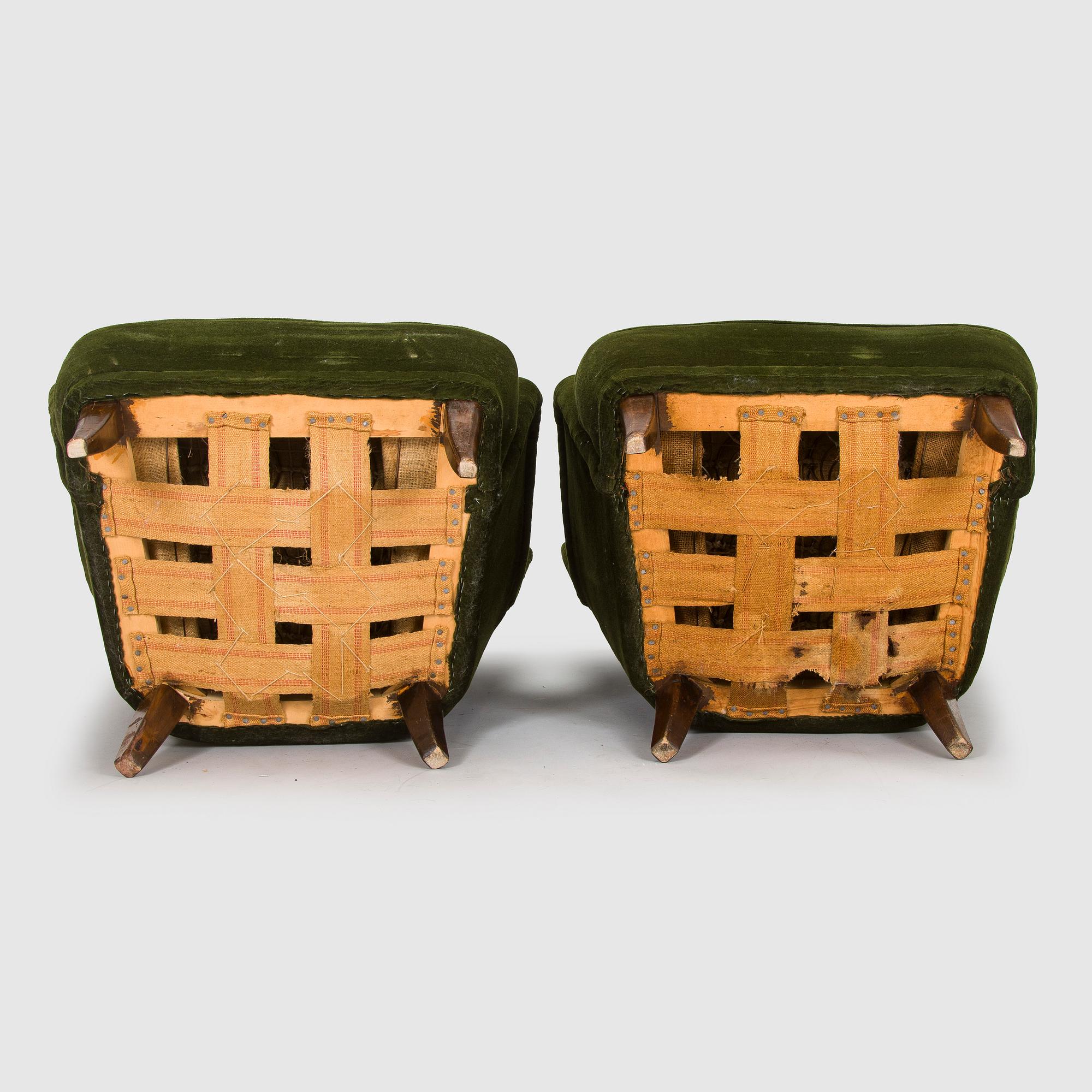 Ilmari Lappalainen, a pair of 1950's 'Laila' armchairs for Asko, Finland.
