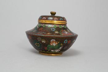 A Japanese cloisonne jar with cover, 20th Century.