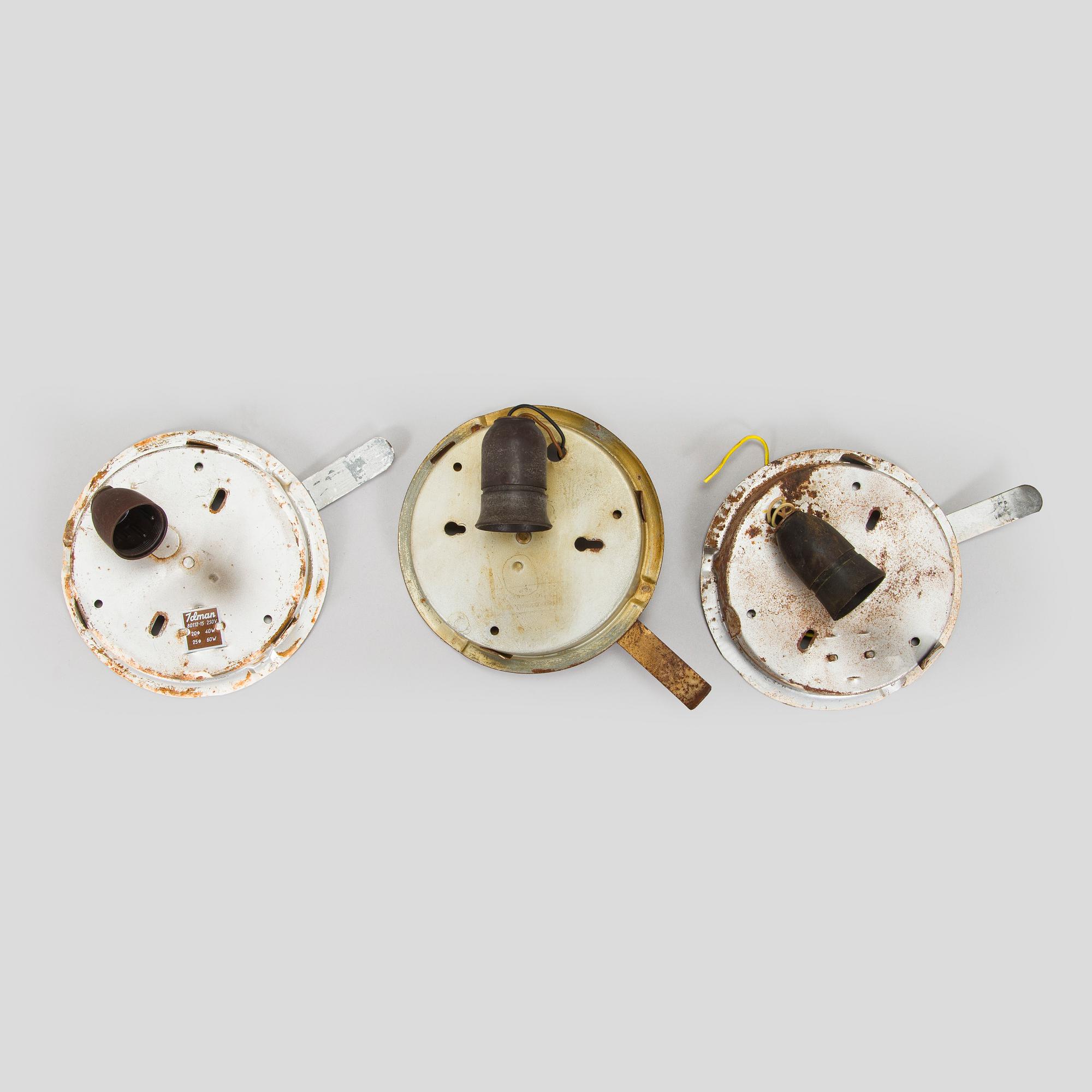Paavo Tynell, a set of three mid-20th century ceiling lamps, 3, model 80113 (80112-25), Idman.