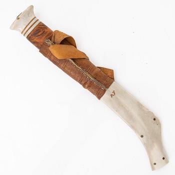 Anders Fankki, half-horn knife, signed.