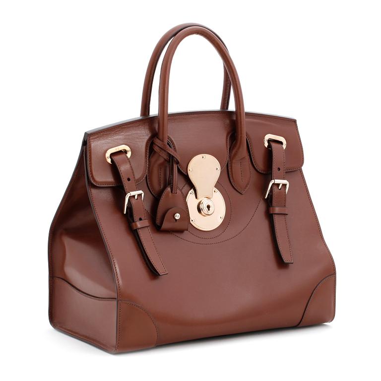 RALPH LAUREN, a brown leather handbag, "Ricky bag".