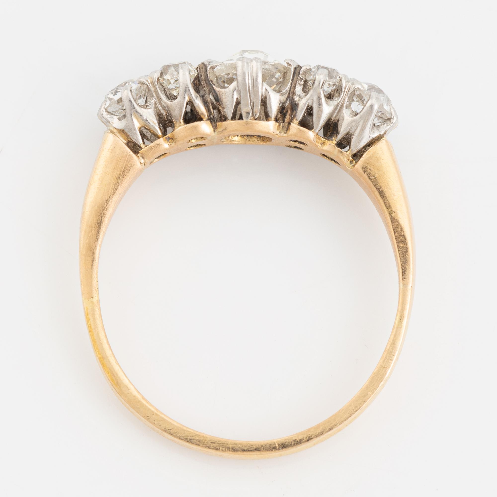An old-cut diamond band ring.