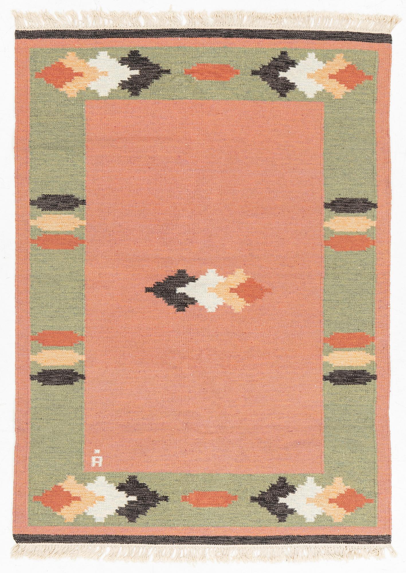 Anna-Johanna Ångström, matta, rölakan, signerad Å, ca. 197 x 144 cm.