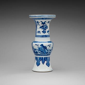 415. A blue and white urn, Qing dynasty, Kangxi (1662-1722).