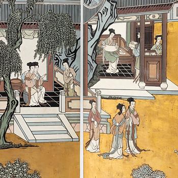 A pair of folding screens, China, second half of the 20th century.