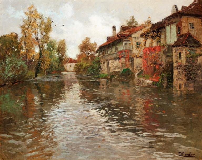 Frits Thaulow, "Längs floden, Beaulieu" (Along the river, Beaulieu).