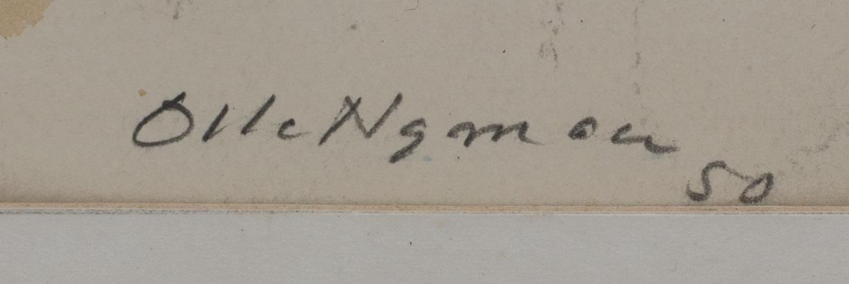 OLLE NYMAN, akvarellskiss, signerad och daterad -50.