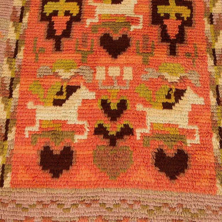 Impi Sotavalta, rya, modell för Finska Handarbetes Vänner. Ca 200 x 145 cm.