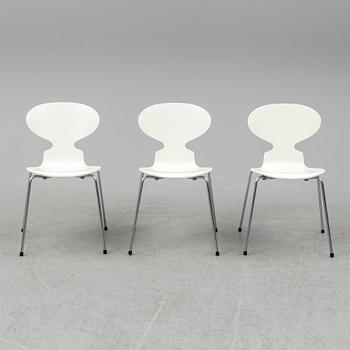 ARNE JACOBSEN, three 'Ant' chairs from Fritz Hansen, Denmark.