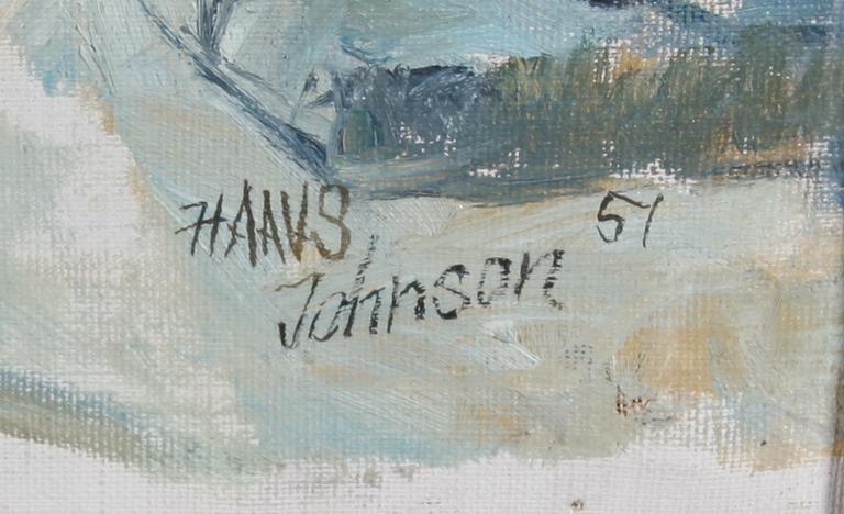 JOHNSON, HANS. Olja på duk. Sign o dat. -57.