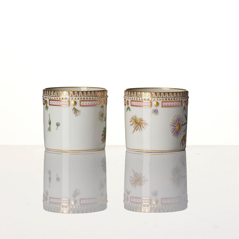A Royal Copenhagen 'Flora Danica' service for two, Denmark, 20th century. (12 pieces).