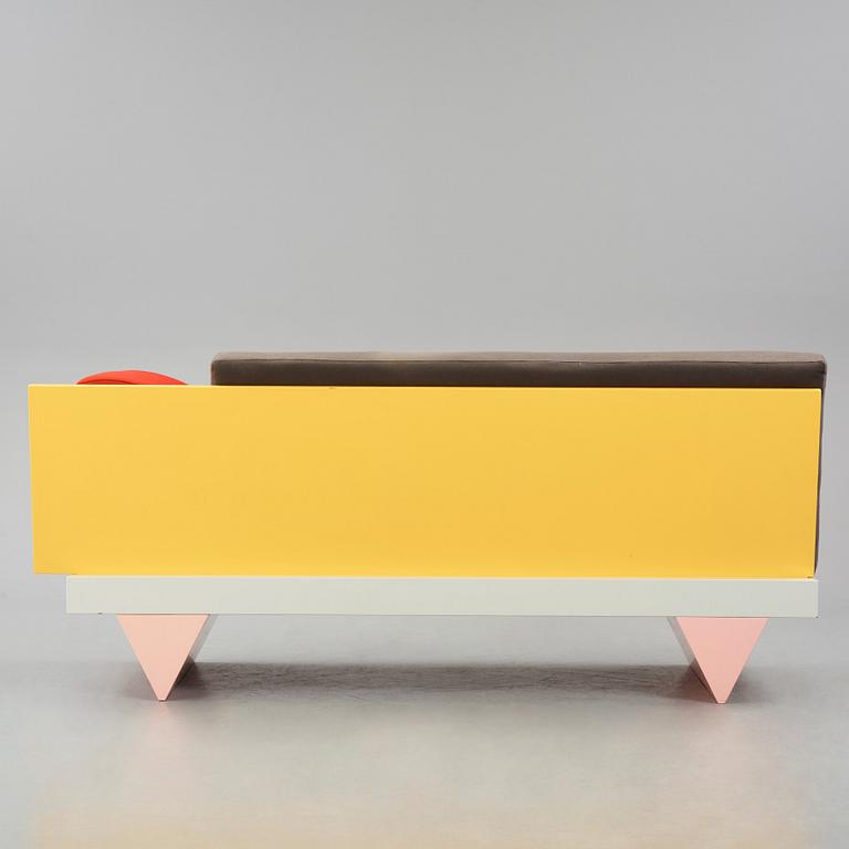 Peter Shire, a "Big Sur" sofa, Memphis, Italy, post 1986.