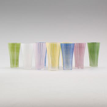 GLAS, 10 st, "Strikt", Bengt Orup, Johansfors, 1950-tal.