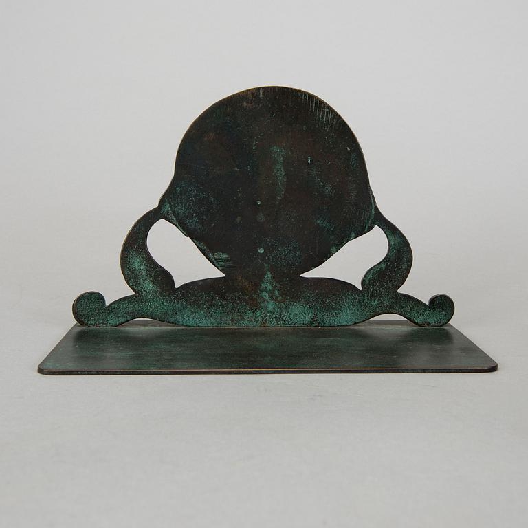 A bronze BOOK END, Art Deco, Ystad Metal.