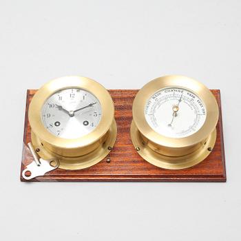 A ship's clock and barometer by Schatz, Germany, second half of the 20th century.