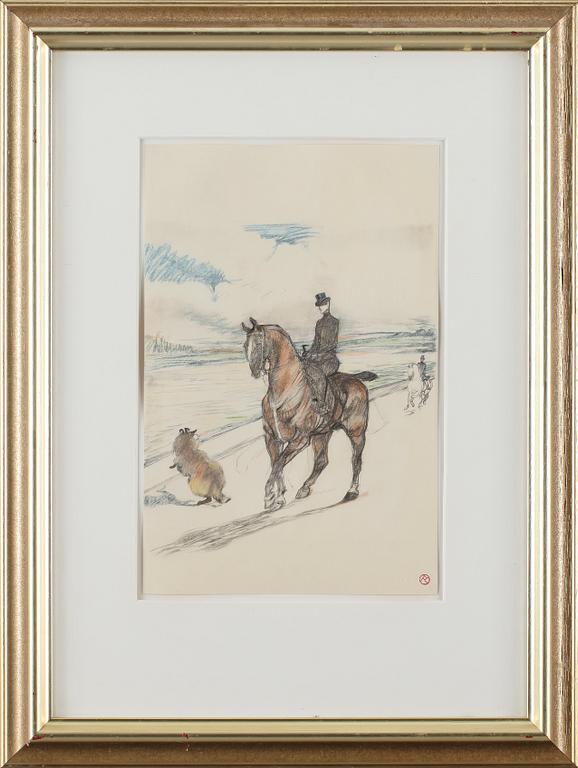 HENRI DE TOULOUSE-LAUTREC, efter, mapp med 17 st litografier, "Au Cirque", Librarie de France, 1900-tal.