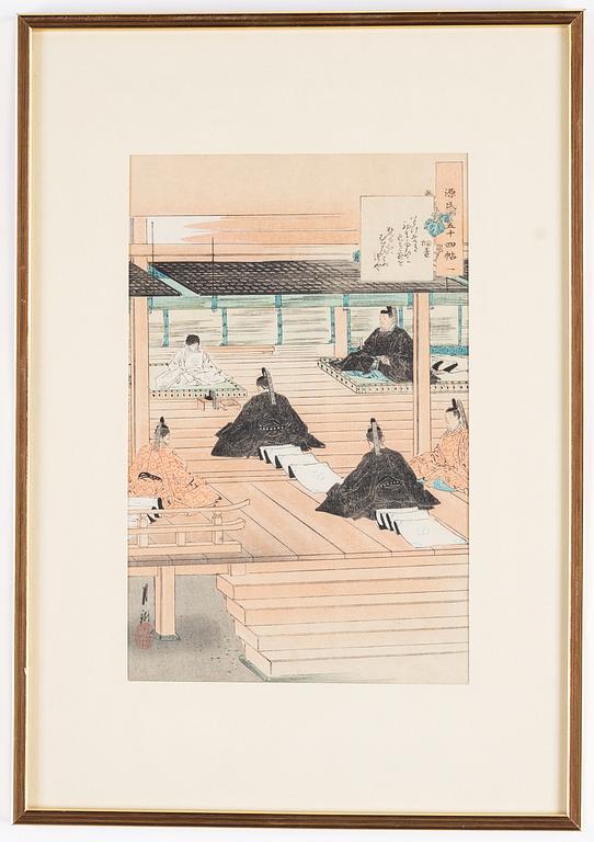 Gekko Ogata, a colour woodblock print, Japan, 20th century.