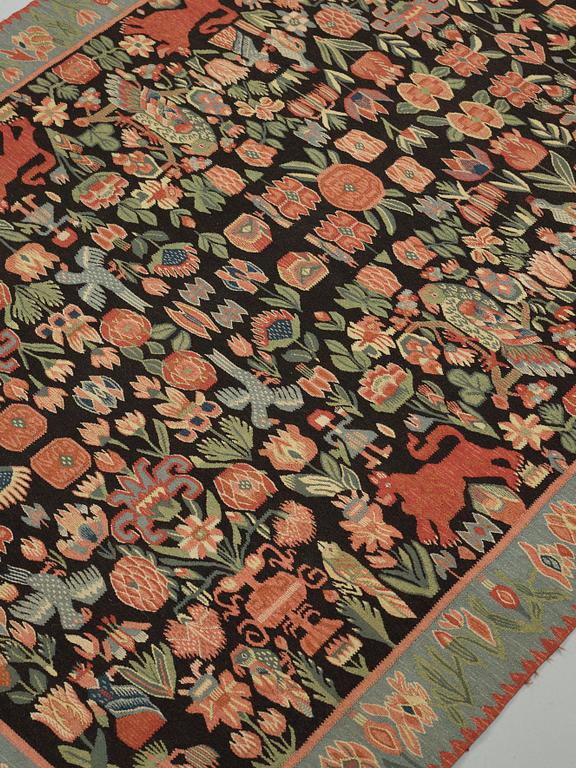 A BEDCOVER/A TAPESTRY, tapestry weave, ca 195,5 x 141,5 cm, Scania, Sweden, signed MLH 1927,