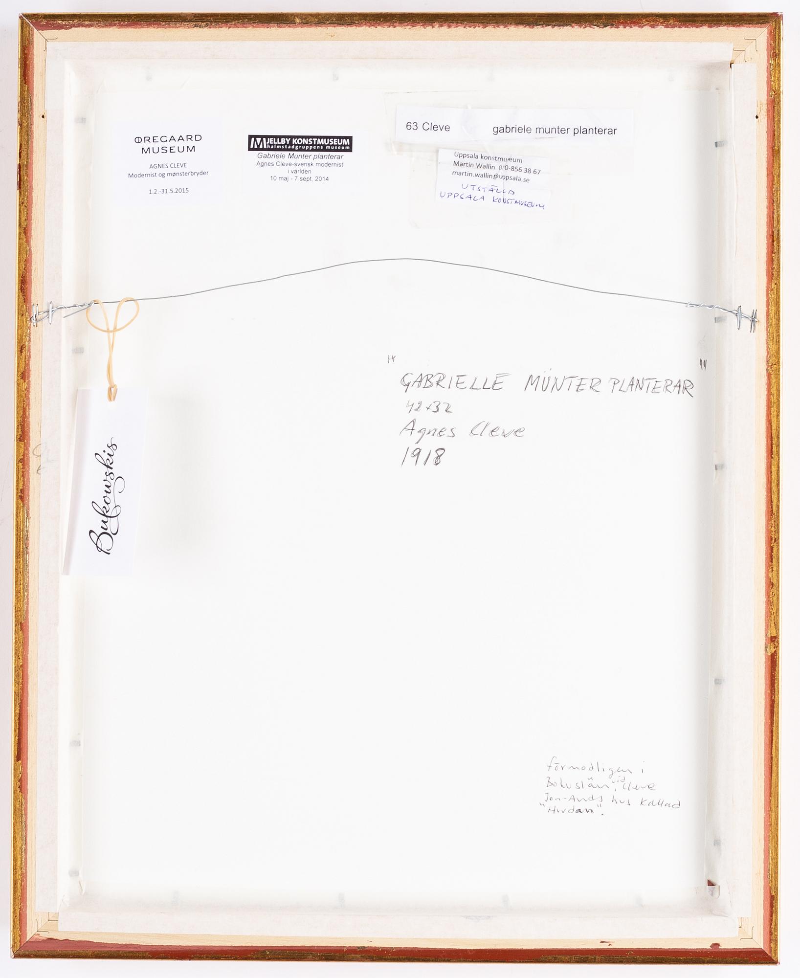Agnes Cleve, mixed media on paper, signed.