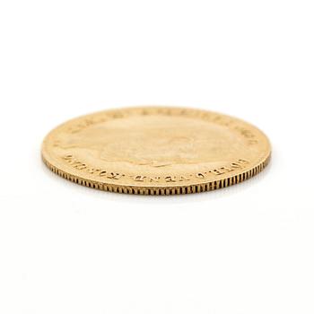 Guldmynt, 1 Carolin 10 Francs, Karl XV, Sverige, 1872.