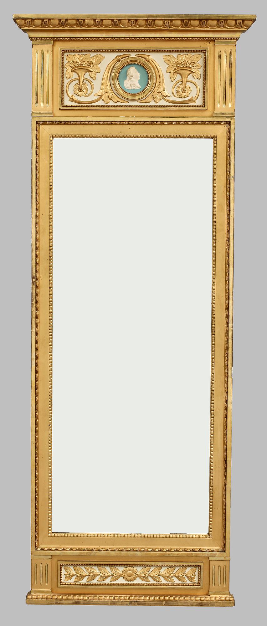 SPEGEL samt KONSOLBORD, gustaviansk stil, 1900-tal.