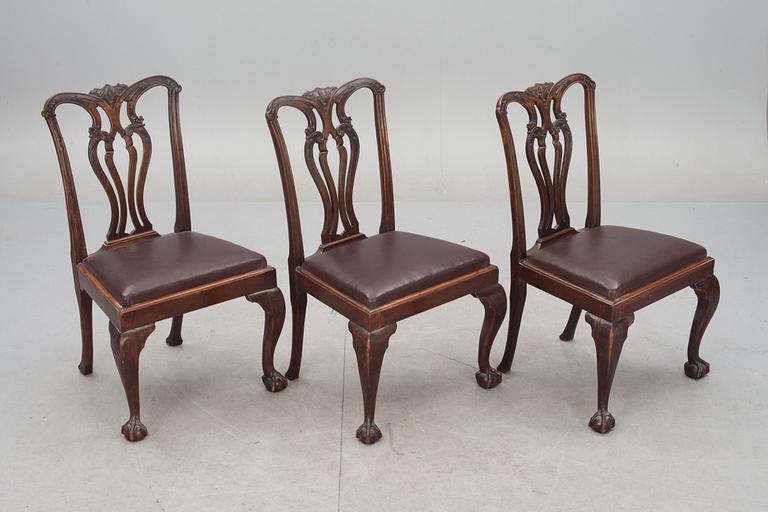 STOLAR, 6 st. Chippendalestil, 1800-tal.