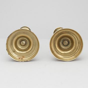 LJUSSTAKAR, ett par, mässing, empire, 1800-talets första hälft.